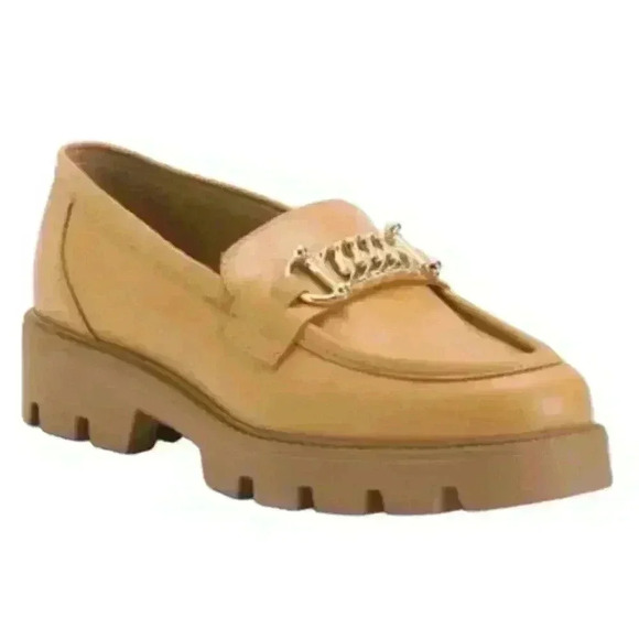 Gems Chunky Lug Sole Platform Leather Moccasins Loafers Size 9| Cream/Tan - Picture 9 of 9